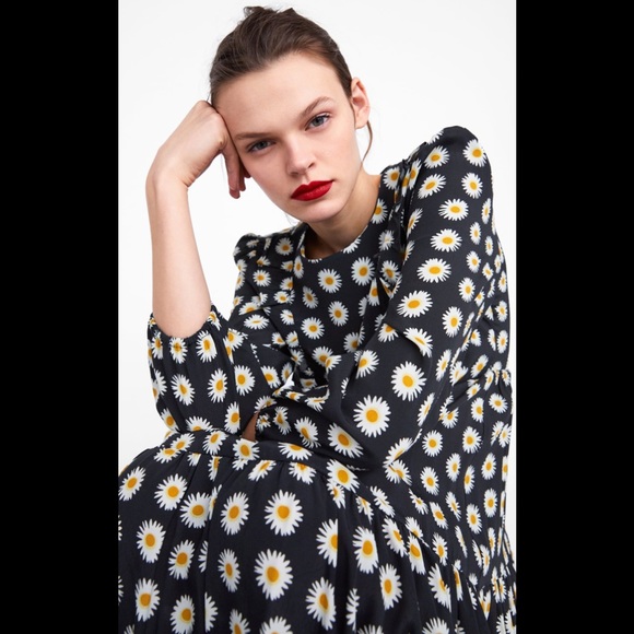Zara Dresses & Skirts - ZARA Floral Print Dress with Ruffles